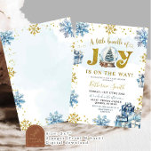 Faire-part de Baby Shower Bleu Hiver Boule à Neige