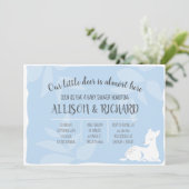 Faire-part de Baby Shower BLUE Baby Garden Deer De (Debout devant)