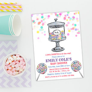 Faire-part de Baby Shower Bocal de Bonbons Doux