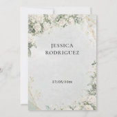 Faire-part de Baby Shower Bohème Roses Blanches Ve (Dos)