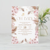 Faire-part de Baby Shower Bohème Rustique (Debout devant)
