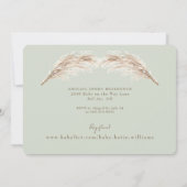 Faire-part de Baby Shower Bohème Vert Sauge Clair (Dos)