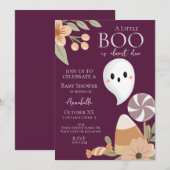 Faire-part de Baby Shower Boho Halloween – Gentil  (Devant / Derrière)