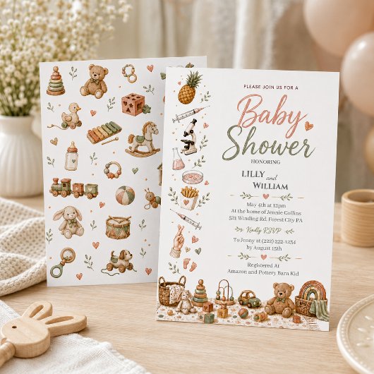 Faire-part de Baby Shower Boho pour un parcours de
