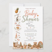 Faire-part de Baby Shower Boho pour un parcours de (Devant)