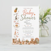 Faire-part de Baby Shower Boho pour un parcours de (Debout devant)