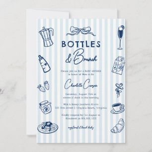 Faire-part de Baby Shower Bouteilles et Brunch Doo