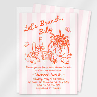 Faire-part de Baby Shower Brunch Fantaisiste