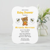 Faire-part de Baby Shower Bumblebee Ourson Mignon (Debout devant)