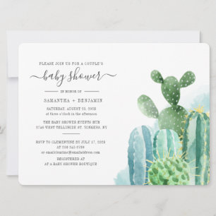 Faire-part de Baby Shower Cactus Couple Succulente