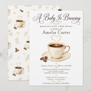 Faire-part de Baby Shower Café