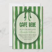 Faire-part de Baby Shower Café Vert Rétro (Devant)