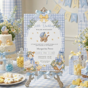 Faire-part de Baby Shower Caneton à l'aquarelle à