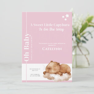 Faire-part de Baby Shower Capybara • Oh Baby Rose