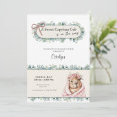 Faire-part de Baby Shower Capybara • Thème de Verd (Debout devant)