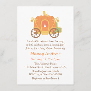 Faire-part de Baby Shower Carrosse de Citrouille M