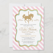 Faire-part de Baby Shower Carrousel (Devant)