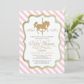 Faire-part de Baby Shower Carrousel (Debout devant)