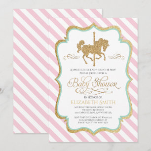 Faire-part de Baby Shower Carrousel