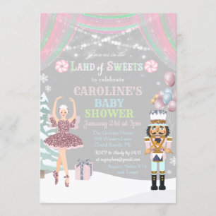 Faire-part de Baby Shower Casse-Noisette Sucre Plu
