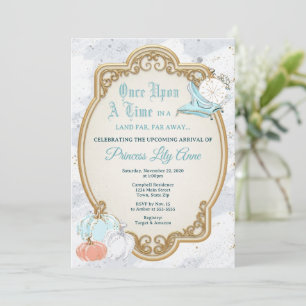 Faire-part de Baby Shower Cendrillon Citrouille
