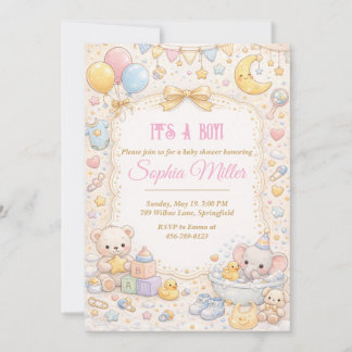 Faire-part de Baby Shower : C'est un garçon