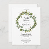 Faire-part de Baby Shower Champêtre Eucalyptus (Devant / Derrière)