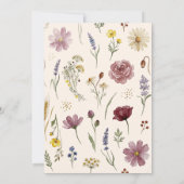 Faire-part de Baby Shower Champêtre Fleurs Sauvage (Dos)