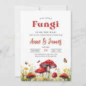 Faire-part de Baby Shower Champignon, Petits Champ (Devant)