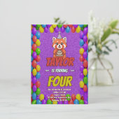 Faire-part de Baby Shower Charming Red Panda (Debout devant)