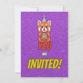 Faire-part de Baby Shower Charming Red Panda (Dos)