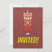 Faire-part de Baby Shower Charming Red Panda (Dos)