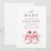 Faire-part de Baby Shower Chaussons bébé, Bébé fil (Devant / Derrière)