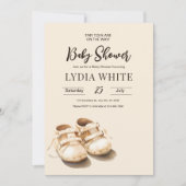 Faire-part de Baby Shower Chaussons Bébé, Invitati (Devant)