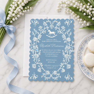 Faire-part de Baby Shower Cheval à Bascule Bleu We