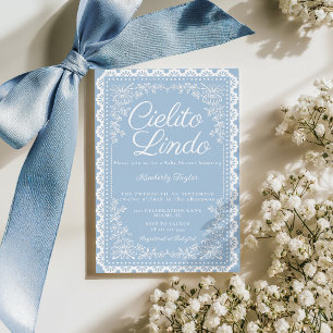 Faire-part de Baby Shower Cielito Lindo Bleu Pouss