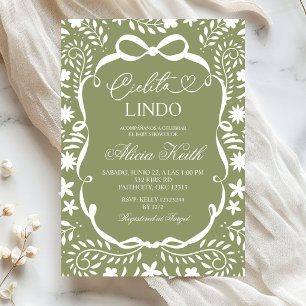 Faire-part de Baby Shower Cielito Lindo Sage Mexic