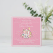 Faire-part de Baby Shower Cirque pour Fille (Debout devant)