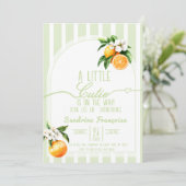 Faire-part de Baby Shower Citron Vert Sage (Debout devant)