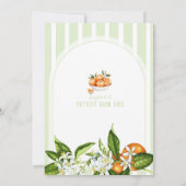Faire-part de Baby Shower Citron Vert Sage (Dos)