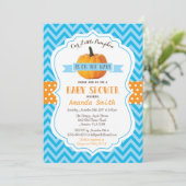 Faire-part de Baby Shower Citrouille Automne Chevr (Debout devant)