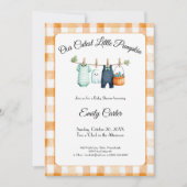 Faire-part de Baby Shower Citrouille | Gingham Per (Devant)