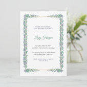Faire-part de baby shower Cloudmint Pilaster (Debout devant)