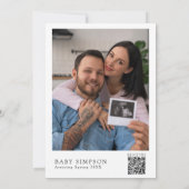 Faire-part de Baby Shower Code QR Photo de Fleurs (Dos)