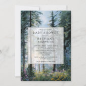 Faire-part de Baby Shower Code QR Photo de Forêt F (Devant)