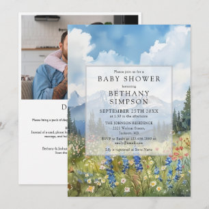 Faire-part de Baby Shower Code QR Photo de Prairie
