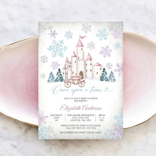 Faire-part de Baby Shower Conte de Fées Hiver