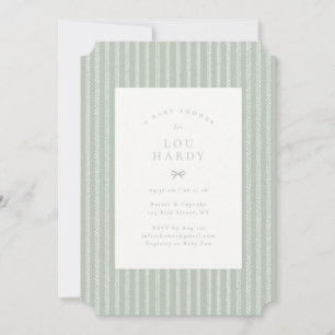 Faire-part de Baby Shower Cottagecore Herringbone