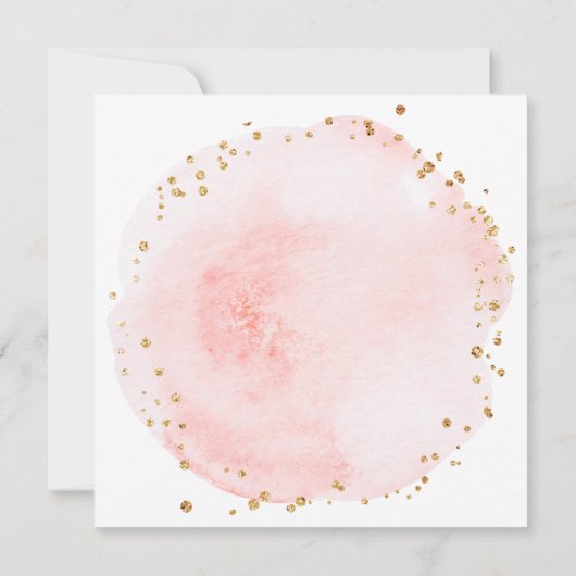 Faire-part de Baby Shower Couple Rond Aquarelle Ro (Dos)