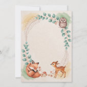 Faire-part de Baby Shower Créatures des Bois (Dos)